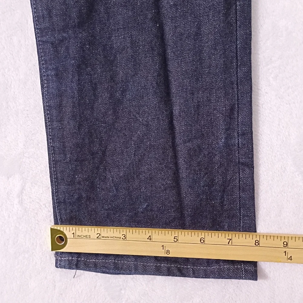 DSTLD Mens Straight Fit Selvedge Jeans Dark Indigo Blue 33x34 Button Fly - 34x33